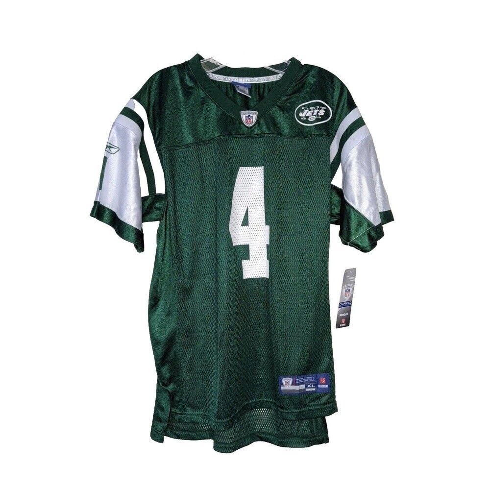 REEBOK NFL EQUIPMENT NEW YORK JETS BRETT FAVRE JERSEY SIZE XL NWT YOUTH